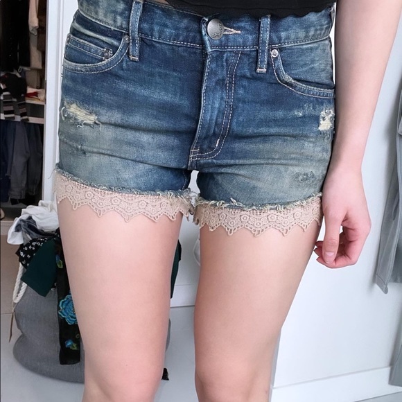 SOLD Free people denim & lace shorts - Picture 2 of 6